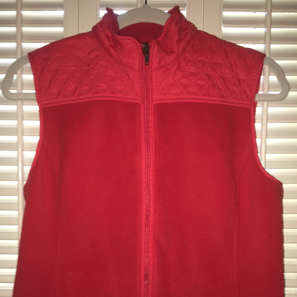 Red fleece vest